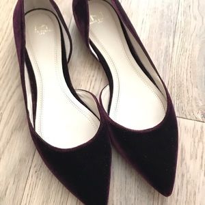 Marc Fisher Pointed Velvet Flats